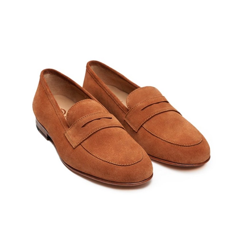 NEW San Penny Loafers - Tan Suede, Blake Stitch, US Size 8 Wide